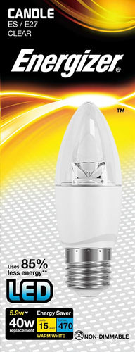 Energizer LED Candle Light Bulb 6 watt equals 40 watt ES Screw Box