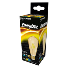 Load image into Gallery viewer, Energizer 5W (40W) LED Tear Drop Filament Antique ST64 ES E27 - Warm White