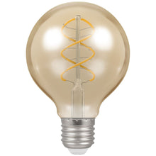 Load image into Gallery viewer, crompton g80 led filament spiral ES antique gold