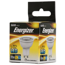 Load image into Gallery viewer, Energizer LED GU10 5 Watt 50 Watt Equivalent white plastic daylight