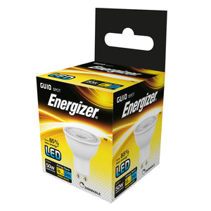 Energizer dimmable LED GU10 5 Watt 50 Watt Equivalent white plastic warm